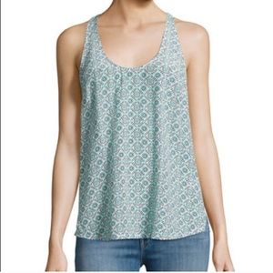 NWT JOIE Drew D porcelain peacock silk tank